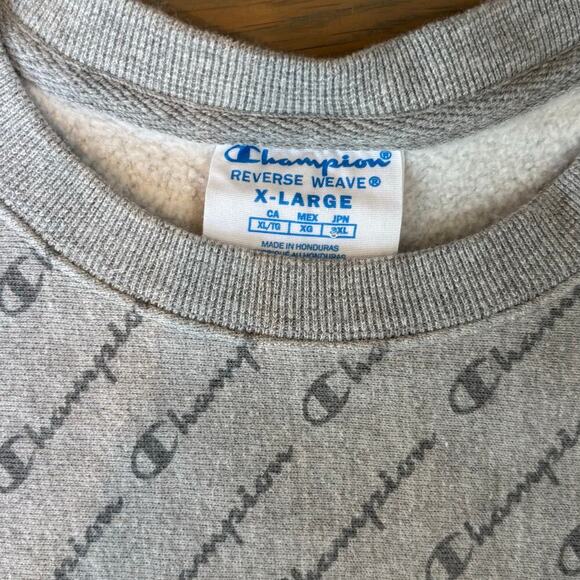 Champion Reverse Weave Diagonal Logo Crewneck Sweatshirt Women’s Size XL - Picture 2 of 7